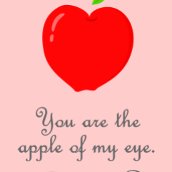 printable card for valentine's day - apple of my eye