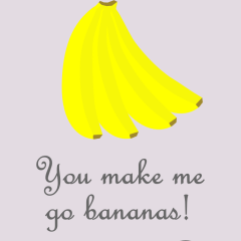 printable card for valentine's day - go bananas