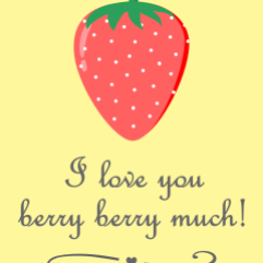 printable card for valentine's day - strawberry berry much